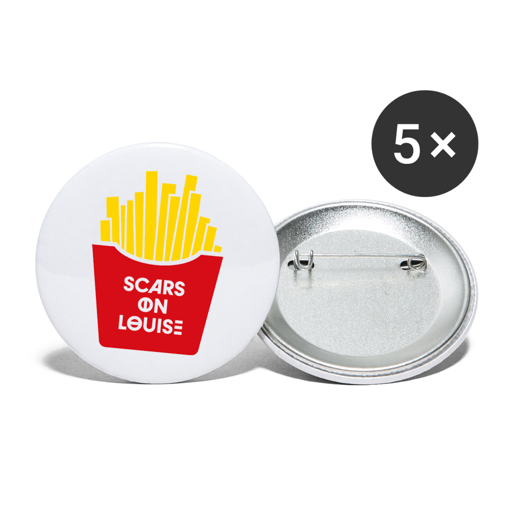 Buttons medium 1.26"/32 mm (5-pack) - Fryday - white